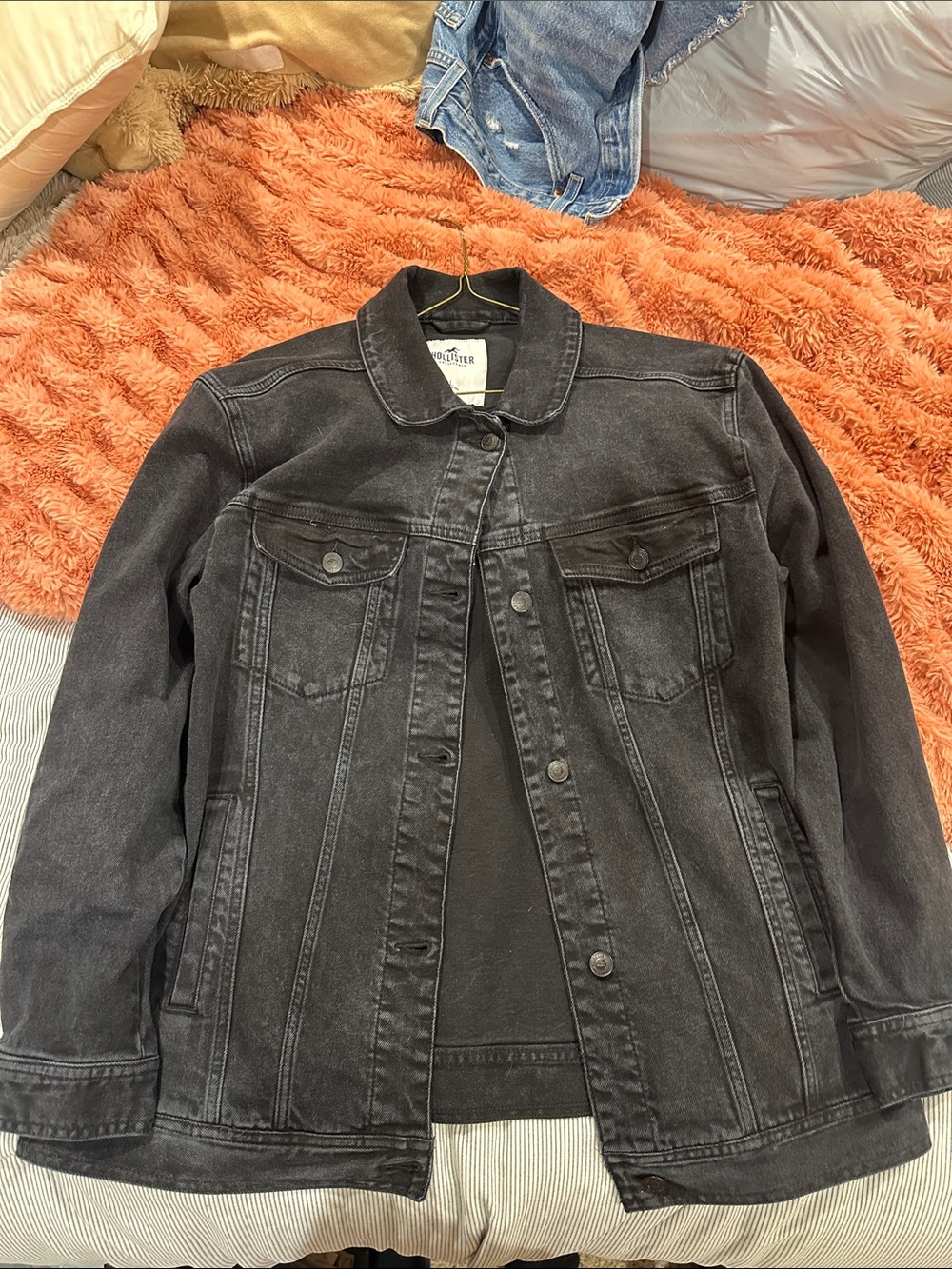 Hollister Black Washed Denim Jacket